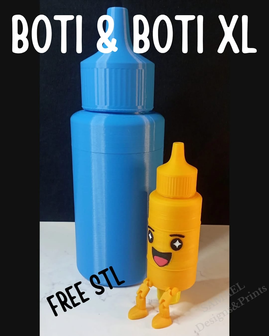 BOTI & BOTI XL – Companion Figures Pen Holder STL (Free Version/Personal License) 3d model