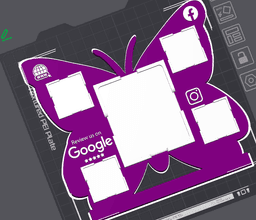 Butterfly Vendor Sign with QR and NFC *FULLY CUSTOMIZABLE** 3d model