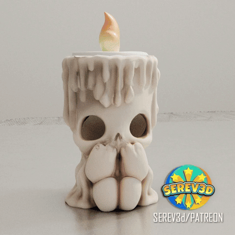 Creepy Cute Candle Holder - Halloween Decor - No Supports 3D Print STL/3MF 3d model