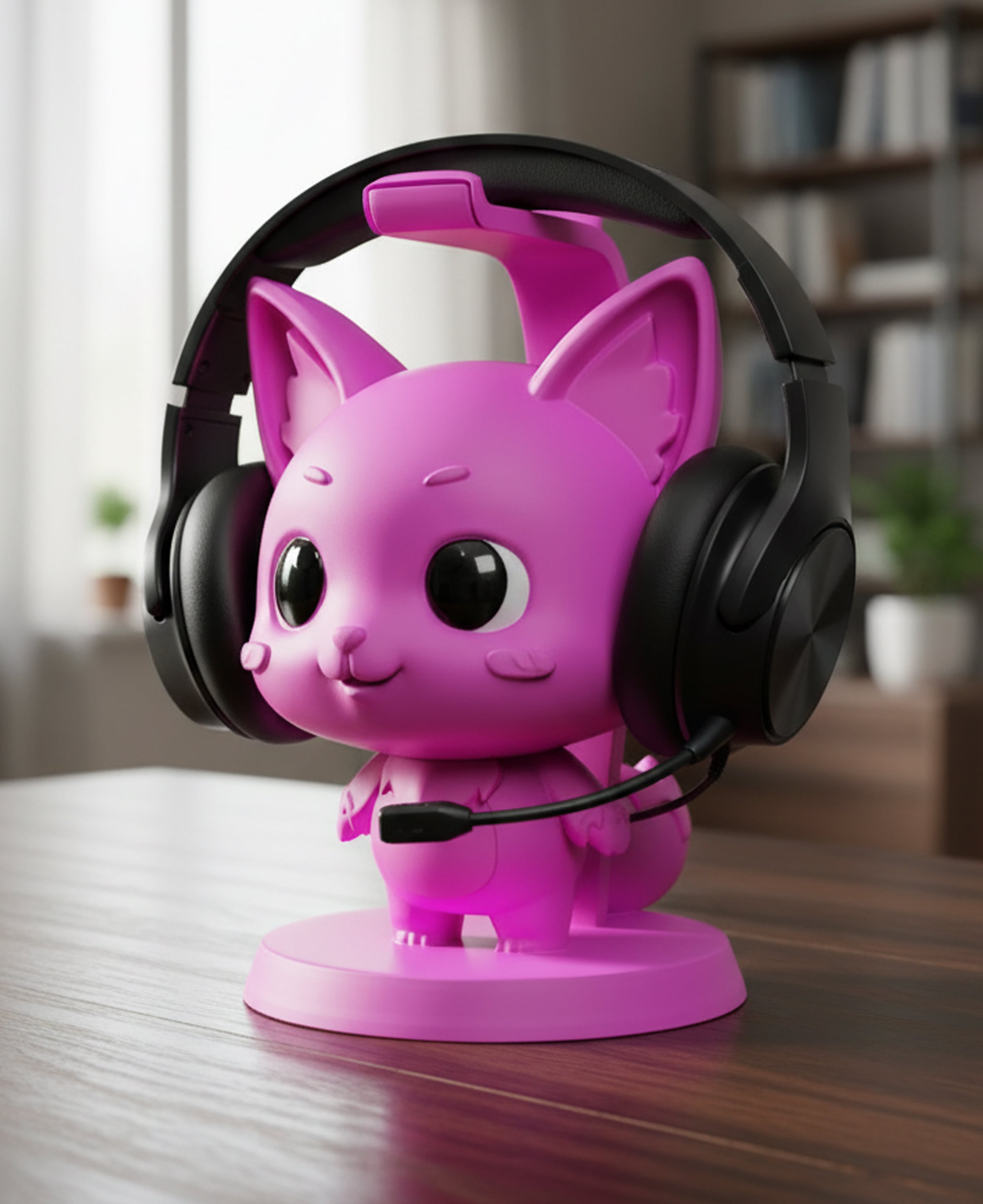 Cute Anime Fox Headphone Stand |Desk Decor 3d model