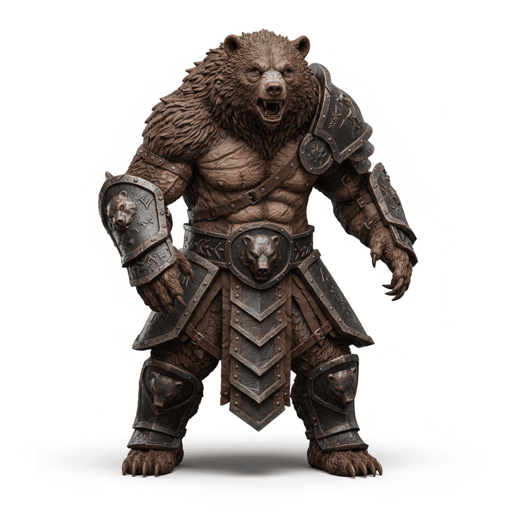 Fantasy Creature : Bear Warrior Savage Beast Creature 3d model