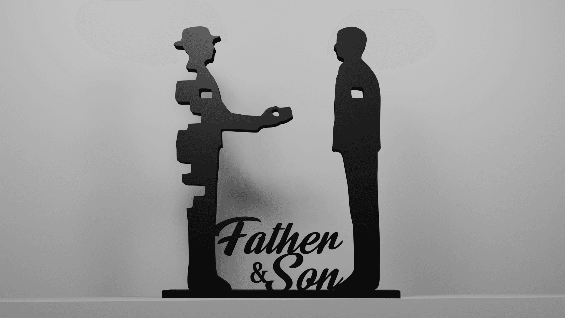 Father and Son Shelf Decoration 3d model