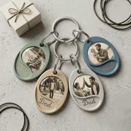 Dad Photo Keychain – Picture Holder Keychain - Father’s Day Gift - 3MF , STL 3d model