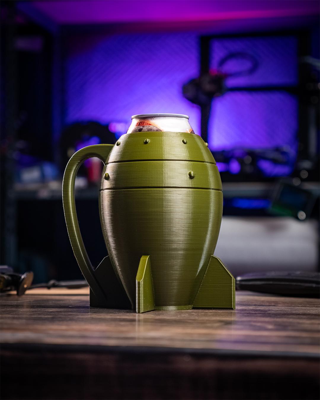 12oz Mini Nuke - Fallout 4 Can Cup! - 3D Printed "Mini Nuke" can cup for 12oz Cans! - 3d model