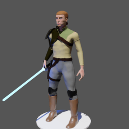 Stylized Male Space Force Warrior Kanan Jarus – Heroic Pose with Energy Blade V2 3d model
