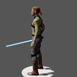 Stylized Male Space Force Warrior Kanan Jarus – Heroic Pose with Energy Blade V2 3d model