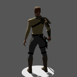 Stylized Male Space Force Warrior Kanan Jarus – Heroic Pose with Energy Blade V2 3d model