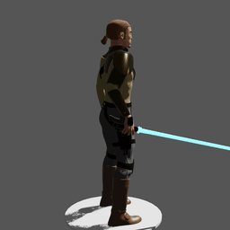 Stylized Male Space Force Warrior Kanan Jarus – Heroic Pose with Energy Blade V2 3d model
