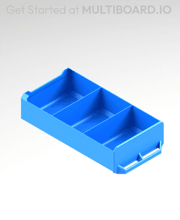 2x1x3.5 LU - Row Divided - MultiBin Simple Drawer 3d model