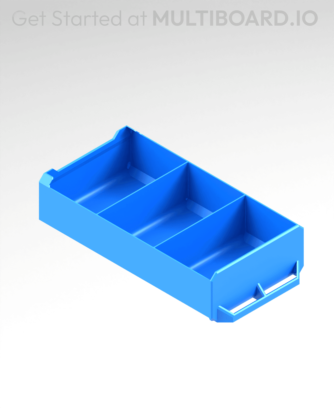 2x1x3.5 LU - Row Divided - MultiBin Simple Drawer 3d model