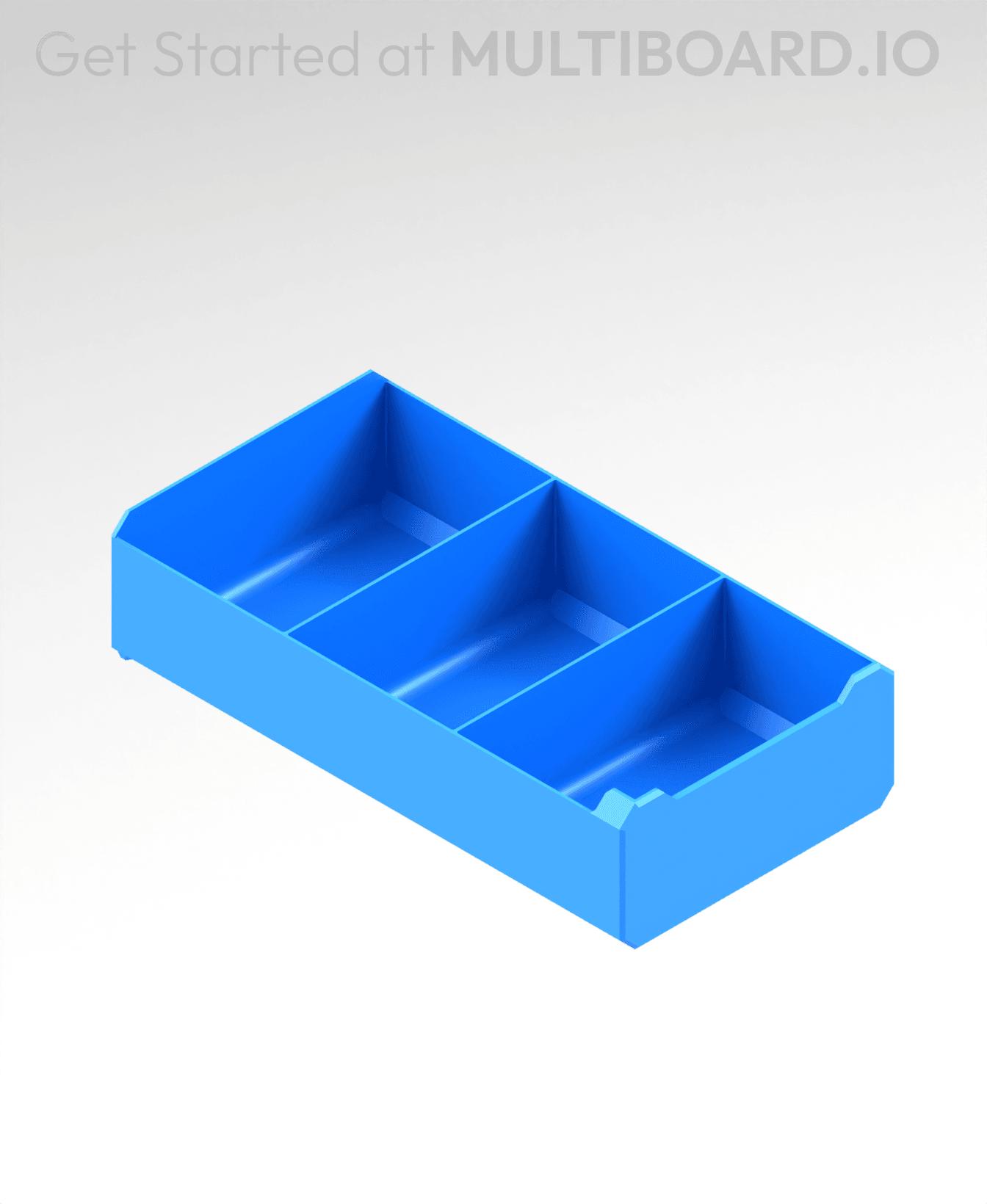 2x1x3.5 LU - Row Divided - MultiBin Simple Drawer 3d model
