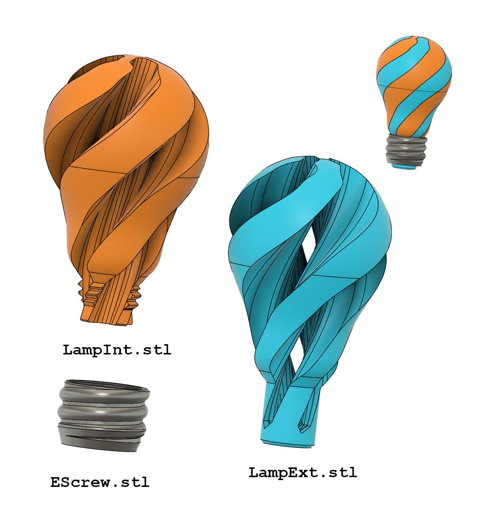Spiral Light Bulb 3d model