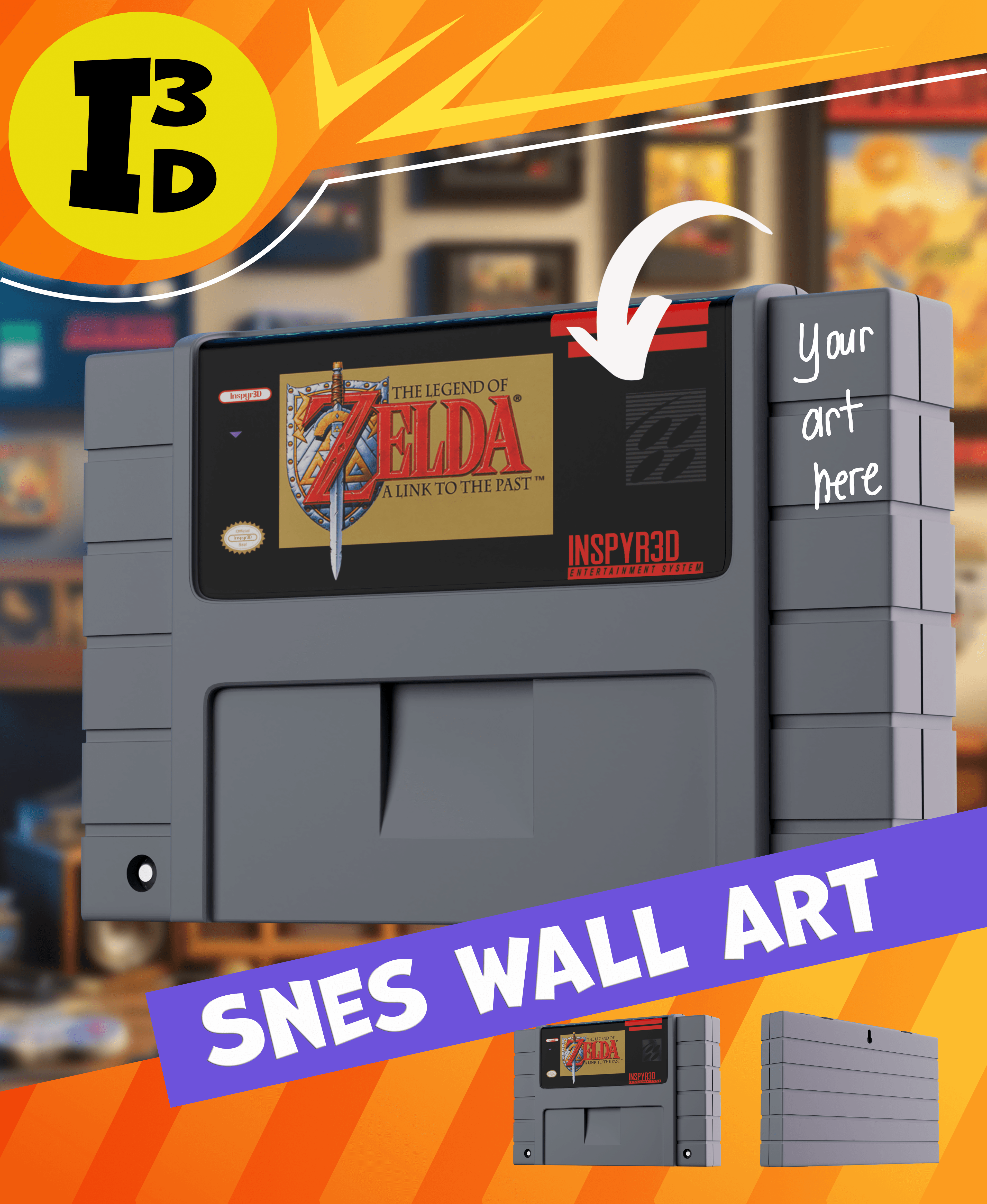 SNES Wall Art 3d model