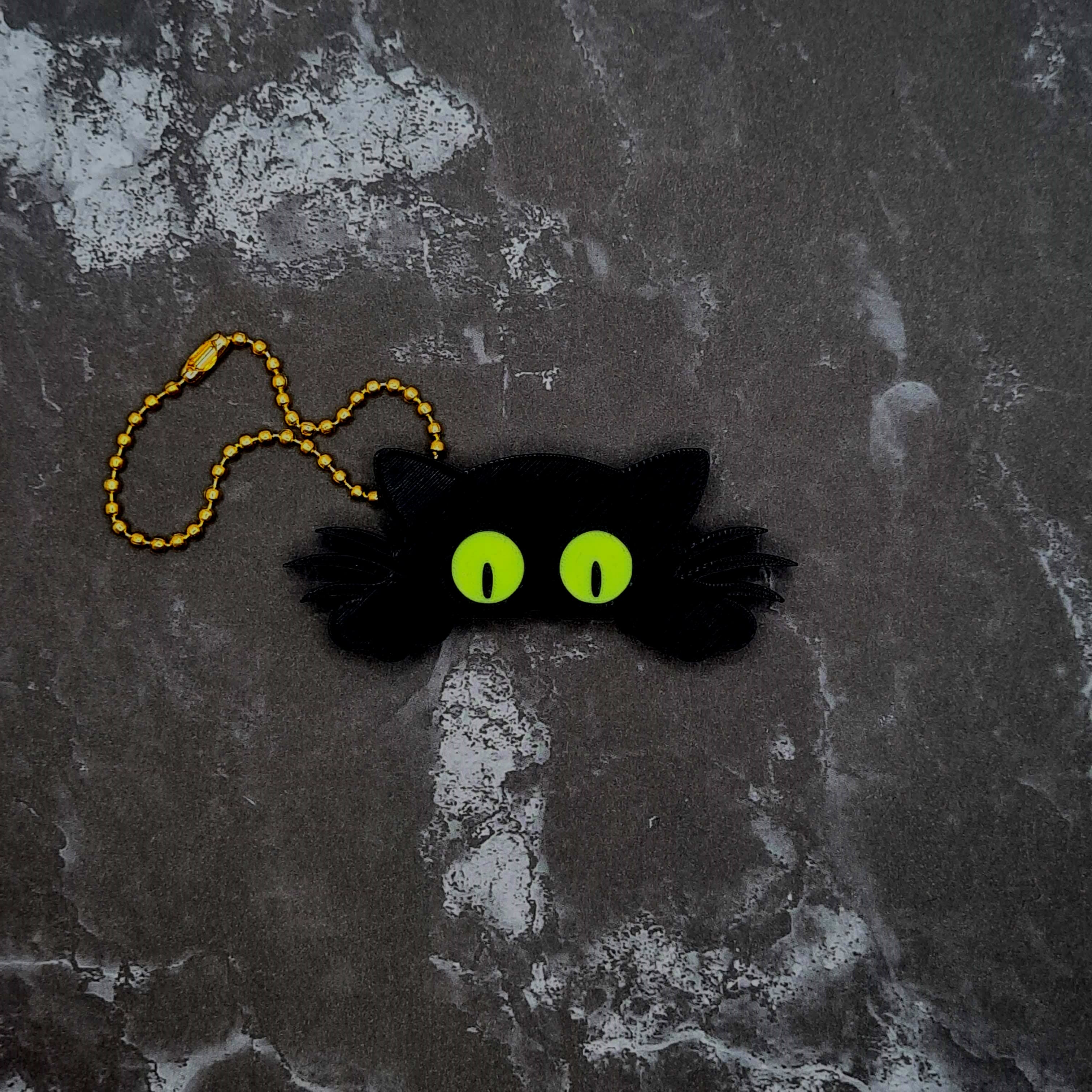 Peeking Cat Keychain 3d model