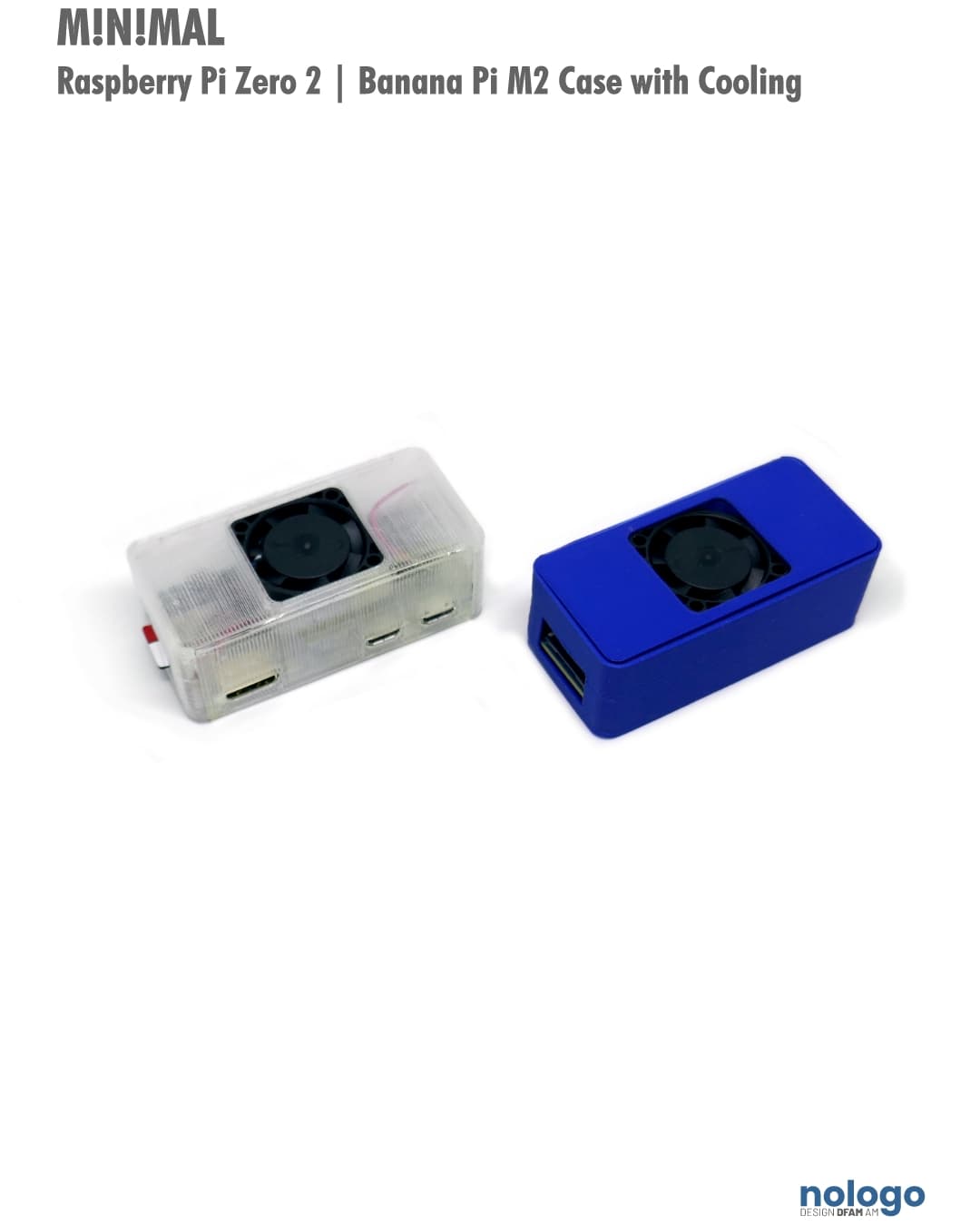 M!N!MAL 0 CH - Raspberry Pi Zero 2 / Banana Pi M2 Case / Housing / Sleeve with Heatsink & Cooling 3d model