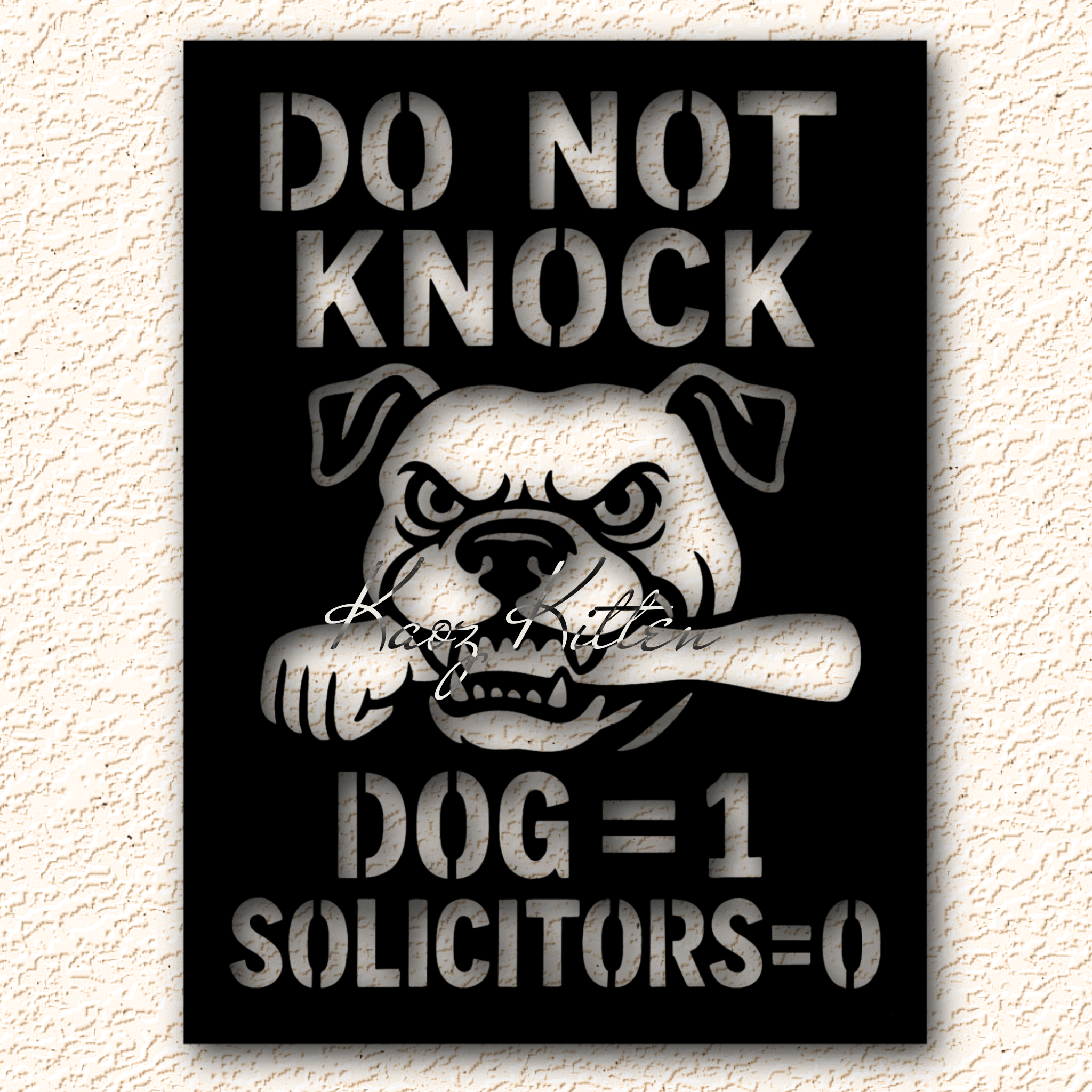 Funny Do Not Knock Beware of Dog Sign wall art home decor 3d model