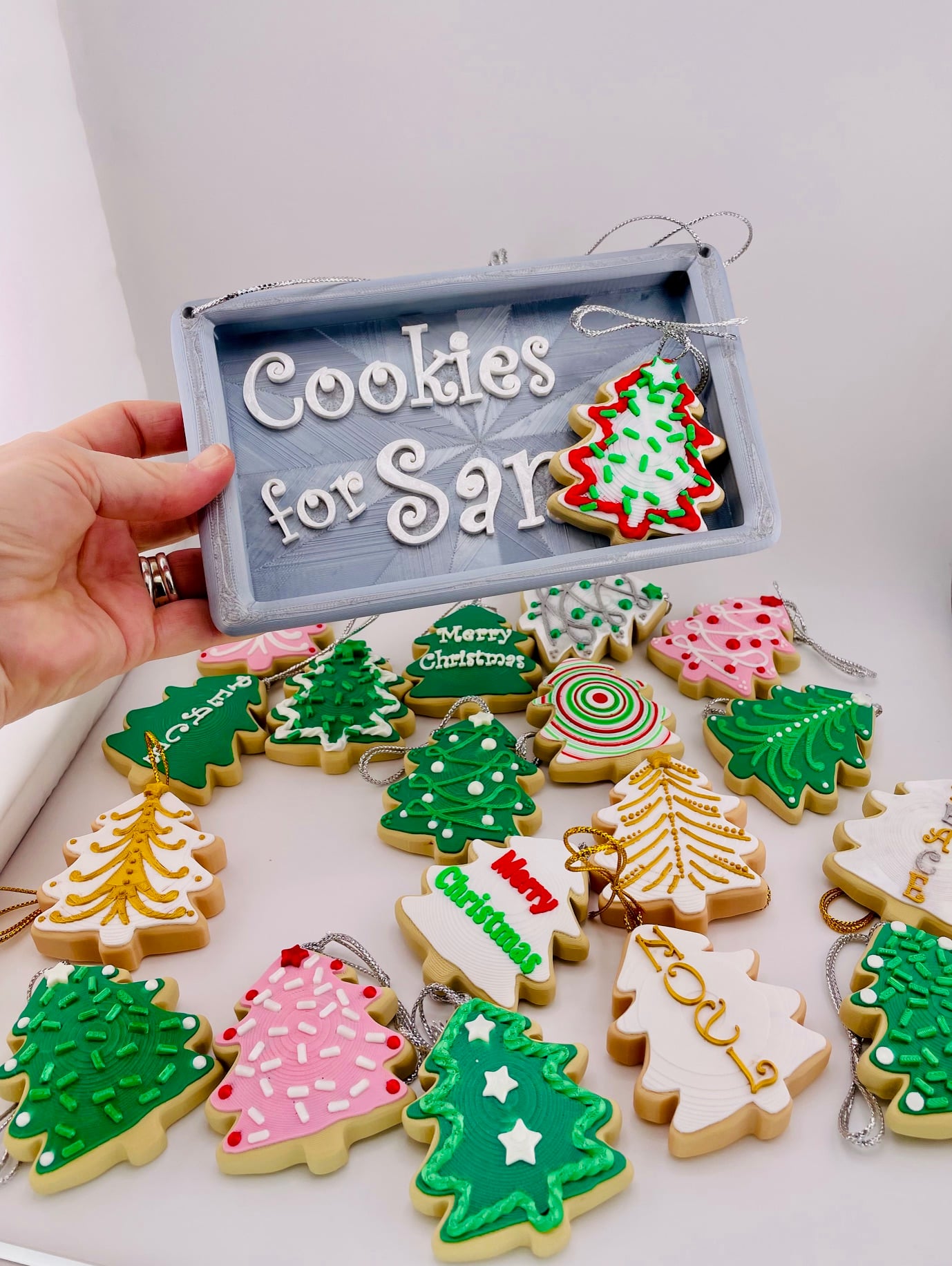 Christmas Tree Cookie Ornament Set 3d model