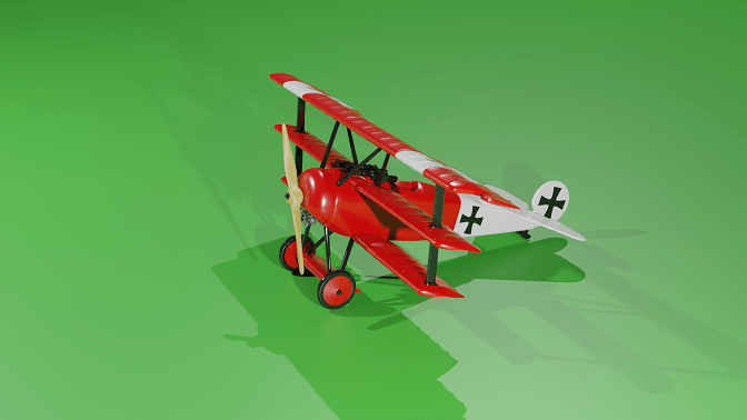Fokker Dr.1 Triplane - Red Baron Plane - model 32 pieces. 3d model