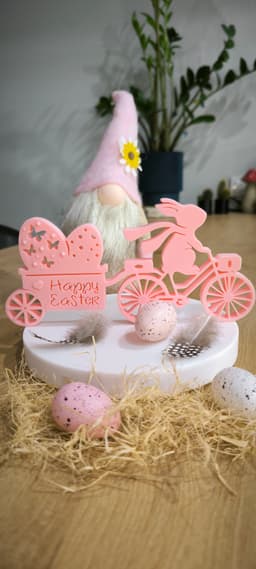 Happy Easter Bunny on the Bike Home Decor 3d model