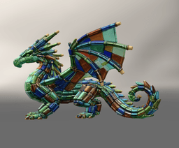 Stained Glass Dragon STL File for 3D Print 3d model