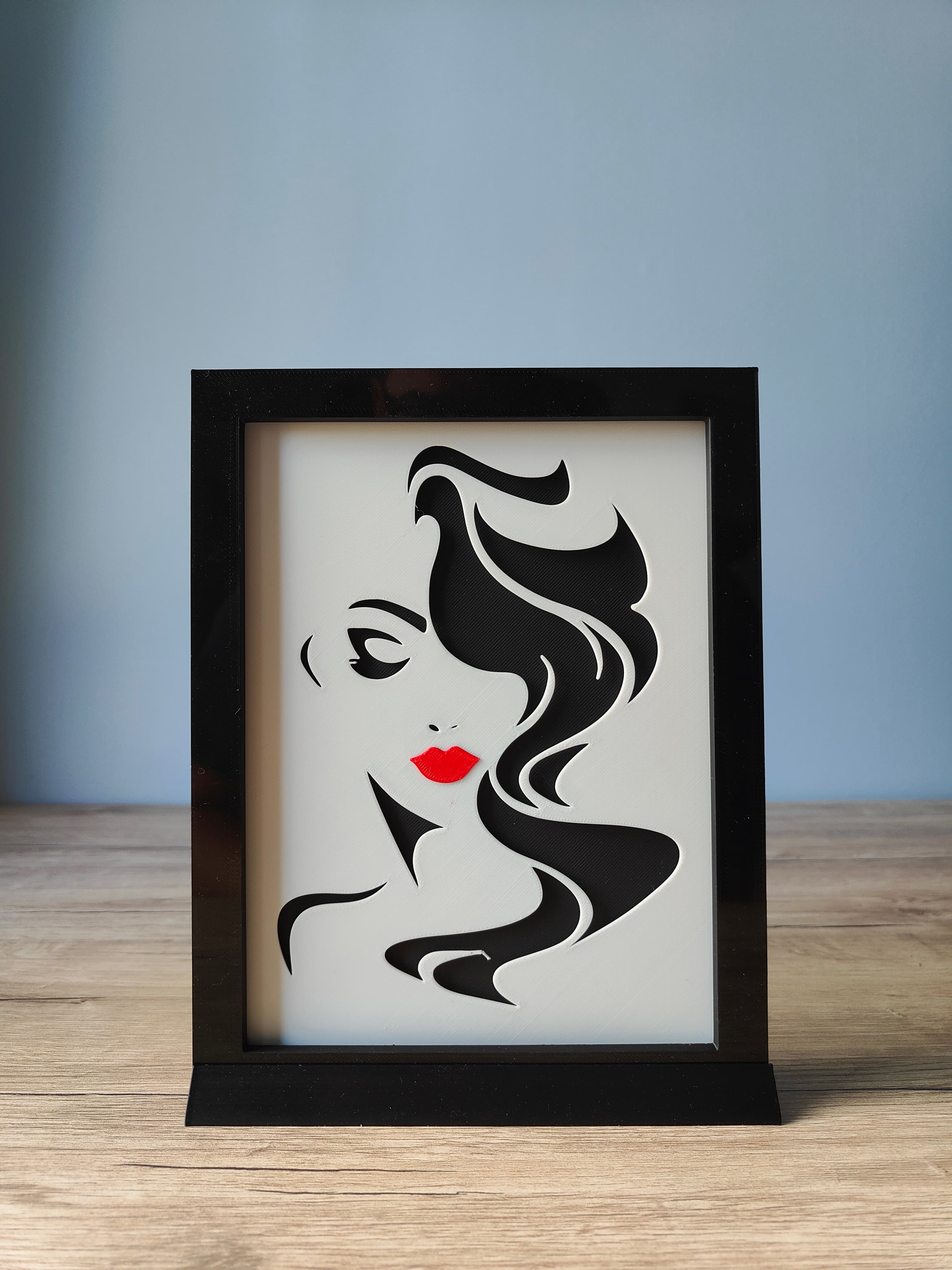 A Woman's Face Shadow Box A 3d model