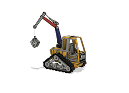 Yellow All Terain Teleporter Crane with Movements 3d model