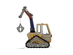 Yellow All Terain Teleporter Crane with Movements 3d model