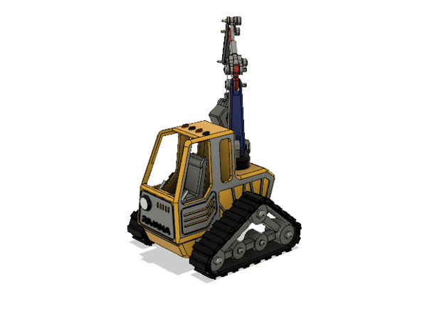 Yellow All Terain Teleporter Crane with Movements 3d model
