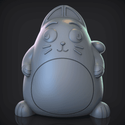 FAT CARTOON CAT FIGURINE 3d model