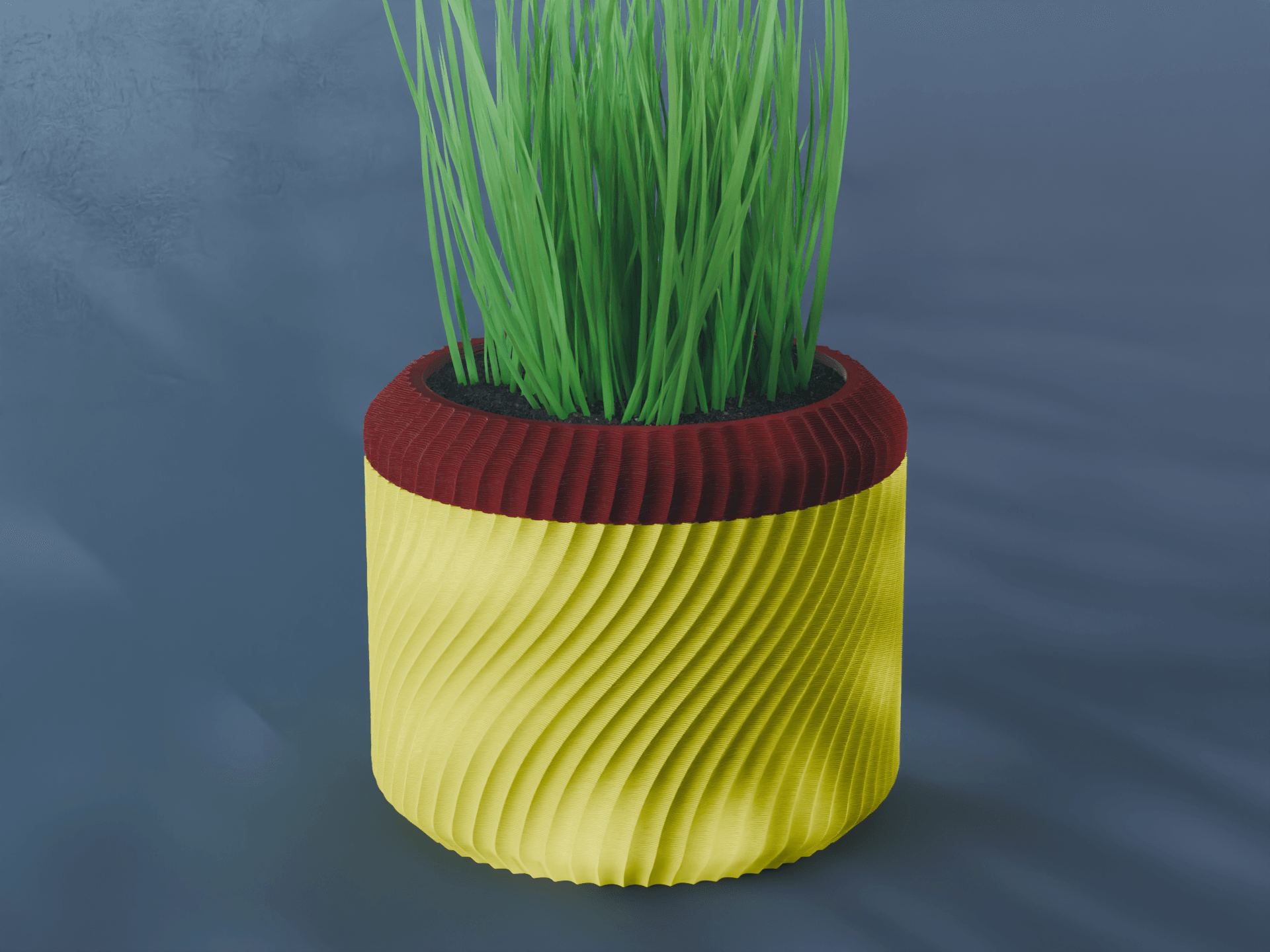 Nami Planter Pot, Scalloped Reverse Bezier | Small, Medium, Large | Self Watering and Drip Tray 3d model