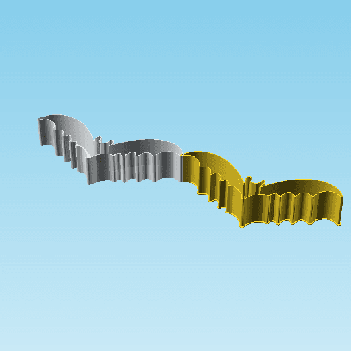 Bat 006B, nestable box (v2) 3d model