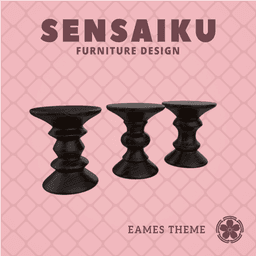 Miniature Replica 03. 1:12 Eames Walnut Stool for Miniature Dollhouse - Vitra - 3D Print Instant Do 3d model