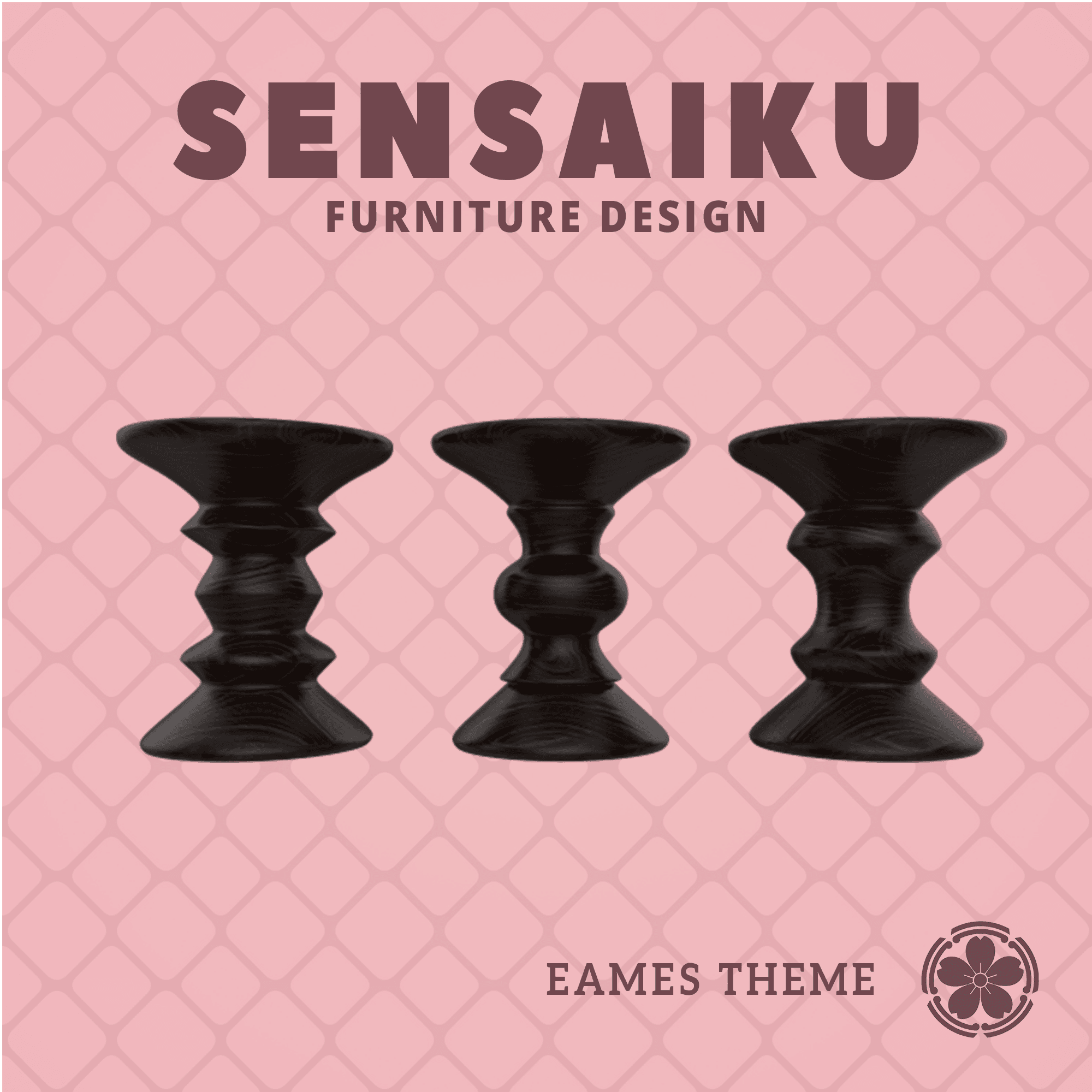 Miniature Replica 03. 1:12 Eames Walnut Stool for Miniature Dollhouse - Vitra - 3D Print Instant Do 3d model