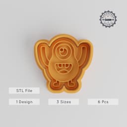 Pear Shape Monster Cutter & Stamp, Set of 6, Perfect for Cookies & Fondant, Includes S/M/L Sizes PRODUCT_3042 3d model