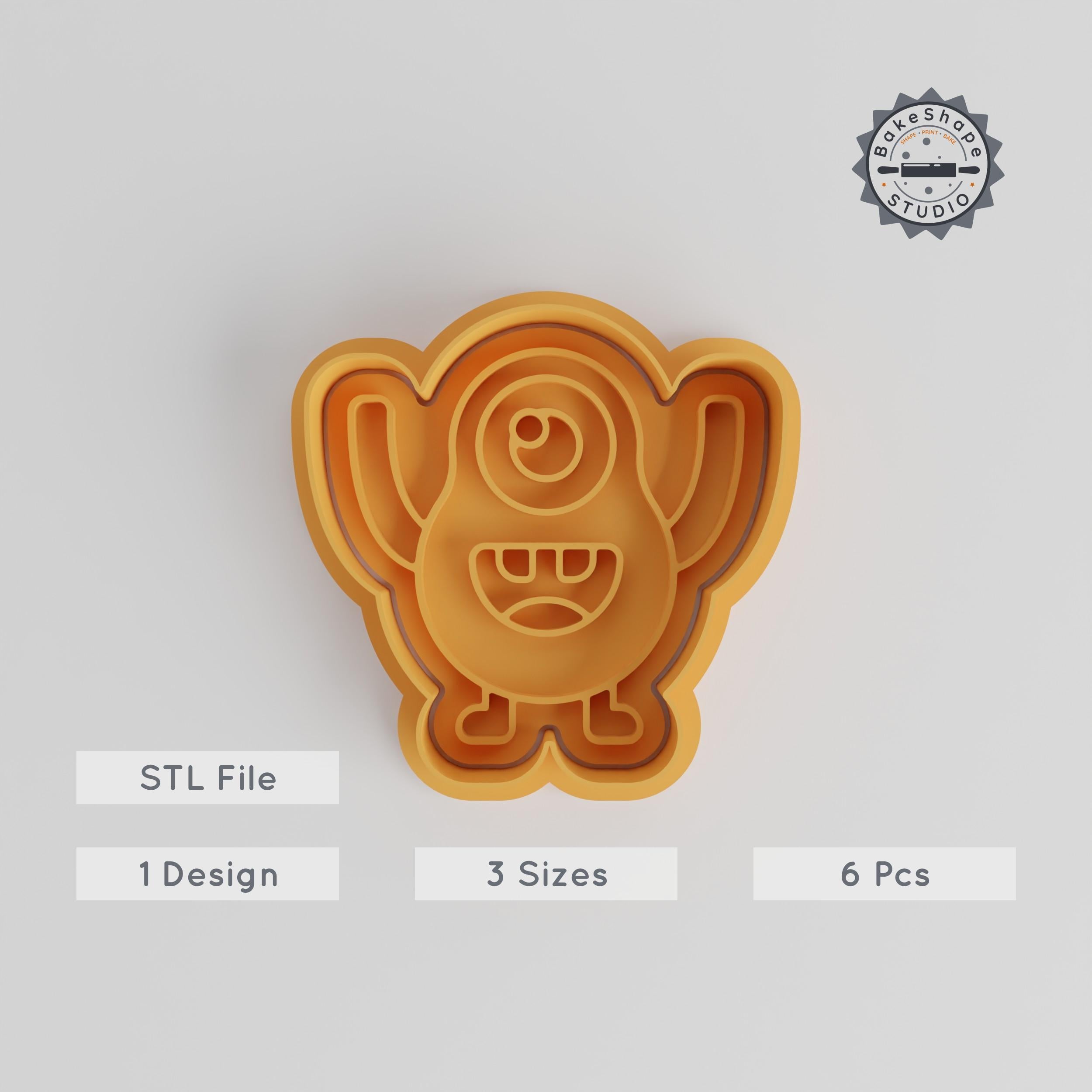 Pear Shape Monster Cutter & Stamp, Set of 6, Perfect for Cookies & Fondant, Includes S/M/L Sizes PRODUCT_3042 3d model