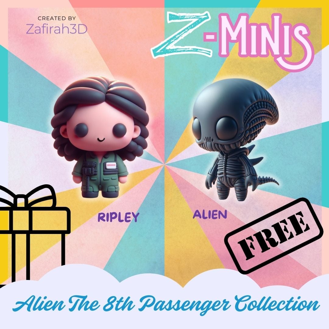 Z-Minis Alien and Ripley 3d model