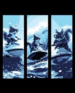 Blazing a line on the surf with his Jet ski - Squirrel Power!! Set of bookmarks 3d model
