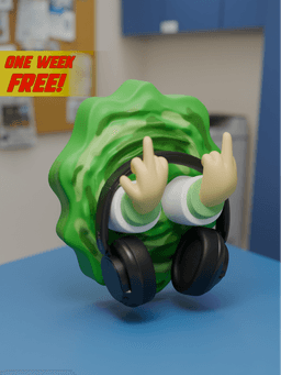 Rick and Morty Headphone Holder 3d model