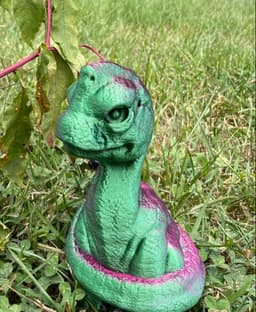Baby Dino in green and raspberry. 3d model