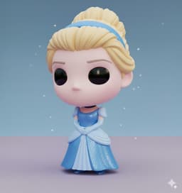 Cinderella KAWAII CHIBI COLLECTIBLE 3D FIGURE (STL FILE) 3d model