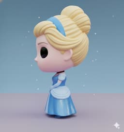 Cinderella KAWAII CHIBI COLLECTIBLE 3D FIGURE (STL FILE) 3d model