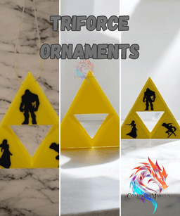 Triforce Ornaments set of 3 / no supports / 3mf included 3d model