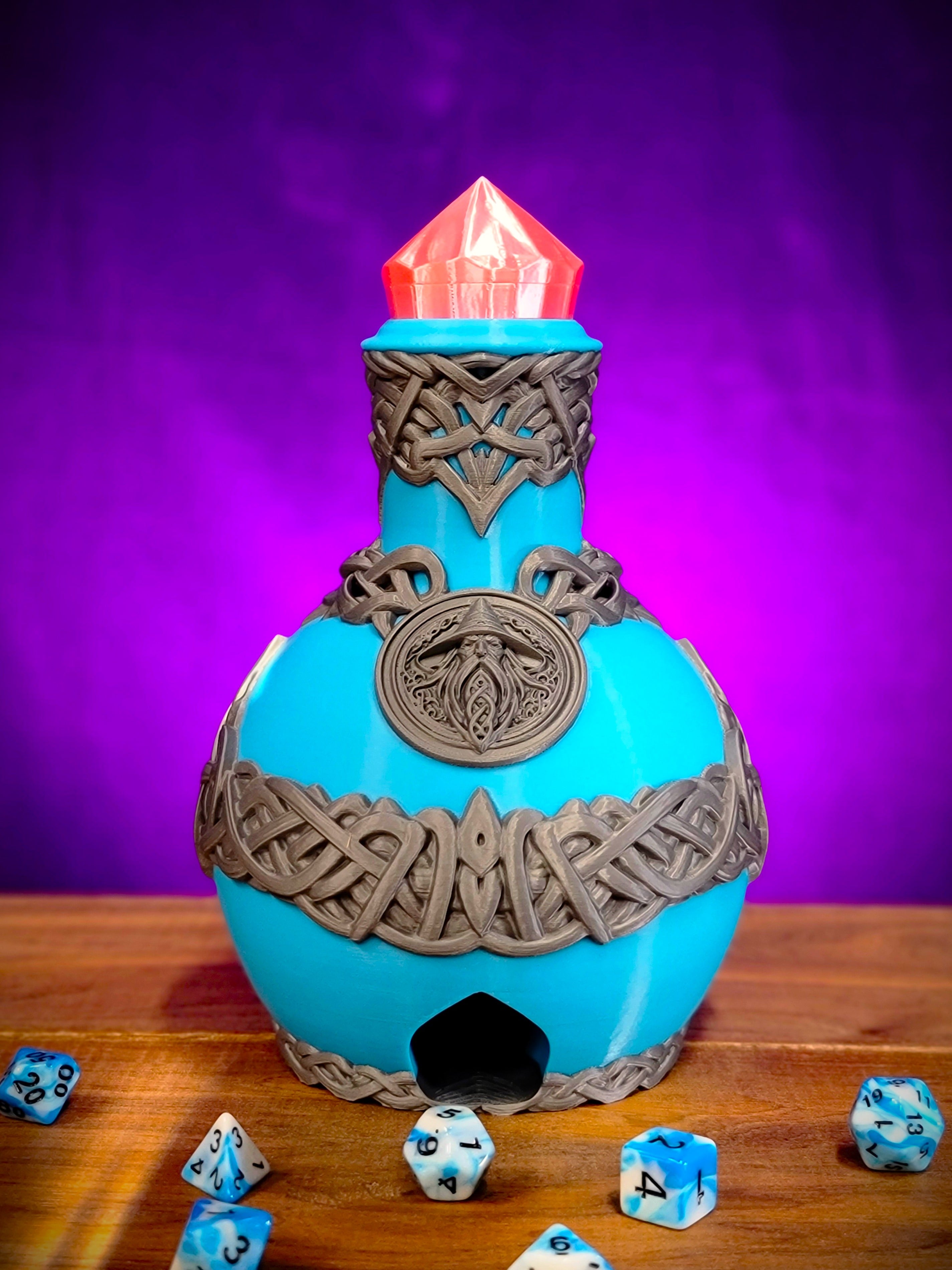 Wizard Potion Bottle Dice Tower With Storage 3d model