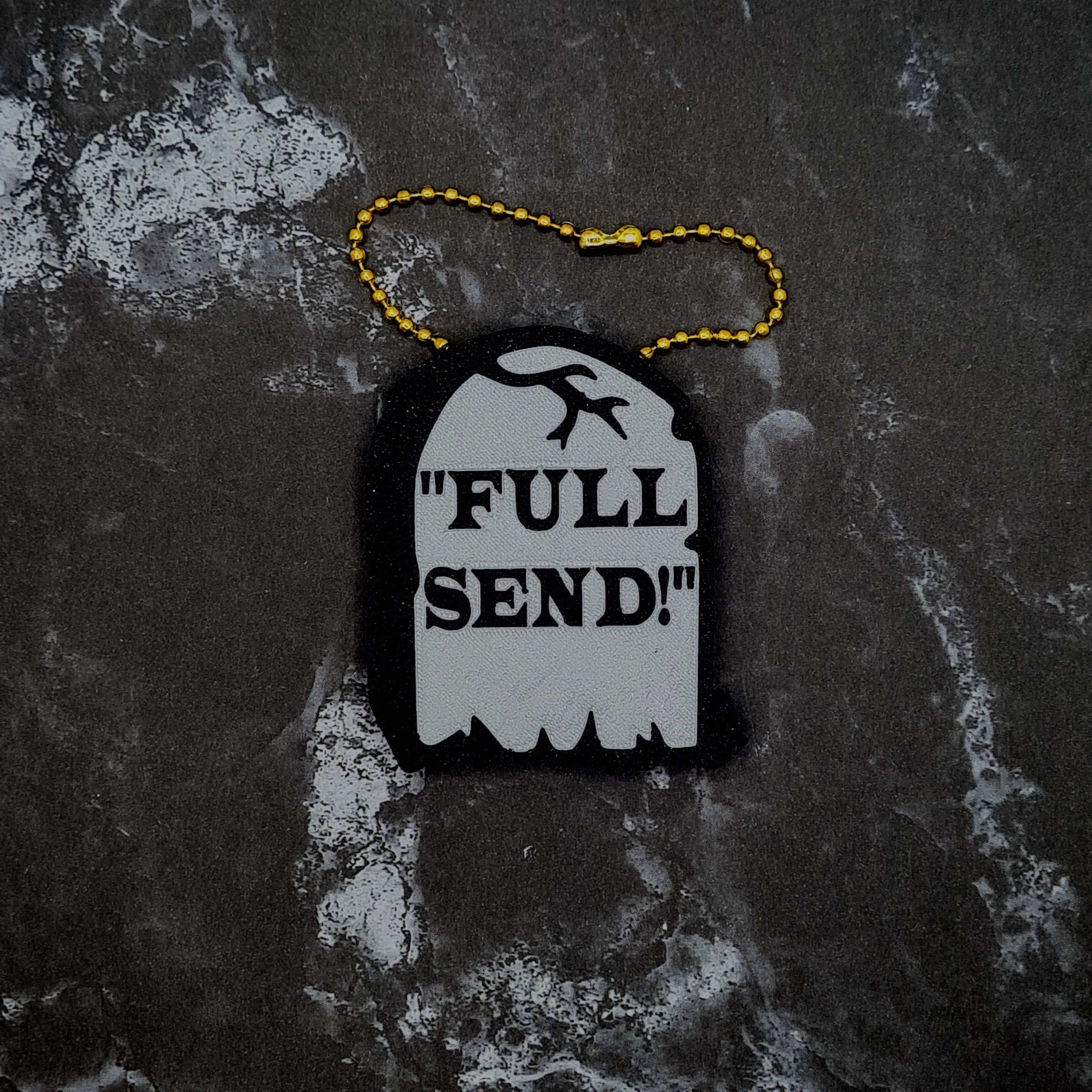 Full Send Gravestone Keychain 3d model