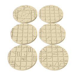 3D Printable Cracked Tile Base Toppers – 32mm Round Miniature Bases 3d model