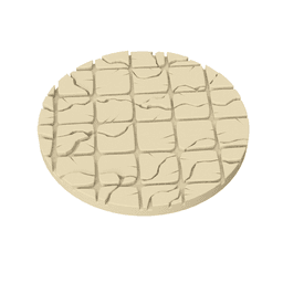 3D Printable Cracked Tile Base Toppers – 32mm Round Miniature Bases 3d model