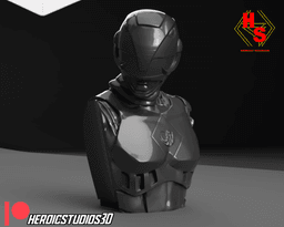 MMPR Movie Black Ranger Bust 3d model