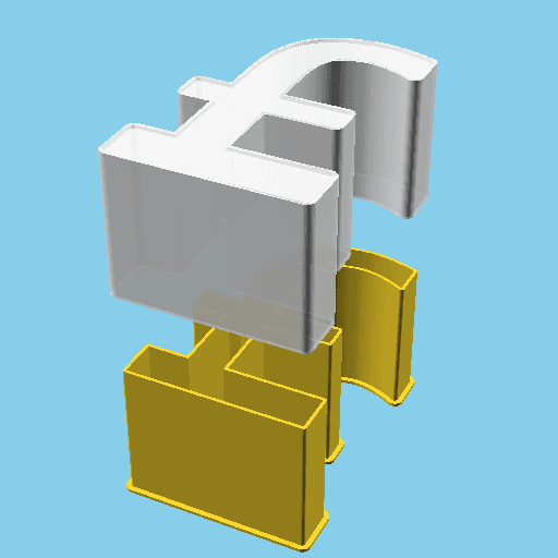 Pound Symbol, nestable box (v1) 3d model