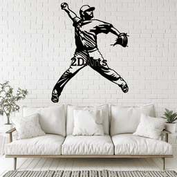Baseball Player 2D Wall Art/Window Art - Digital STL & SVG Files for 3D Prin 3d model