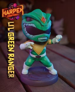 Li'l Green Ranger - Collectible 90s Kids Action Fanart Figure 3d model